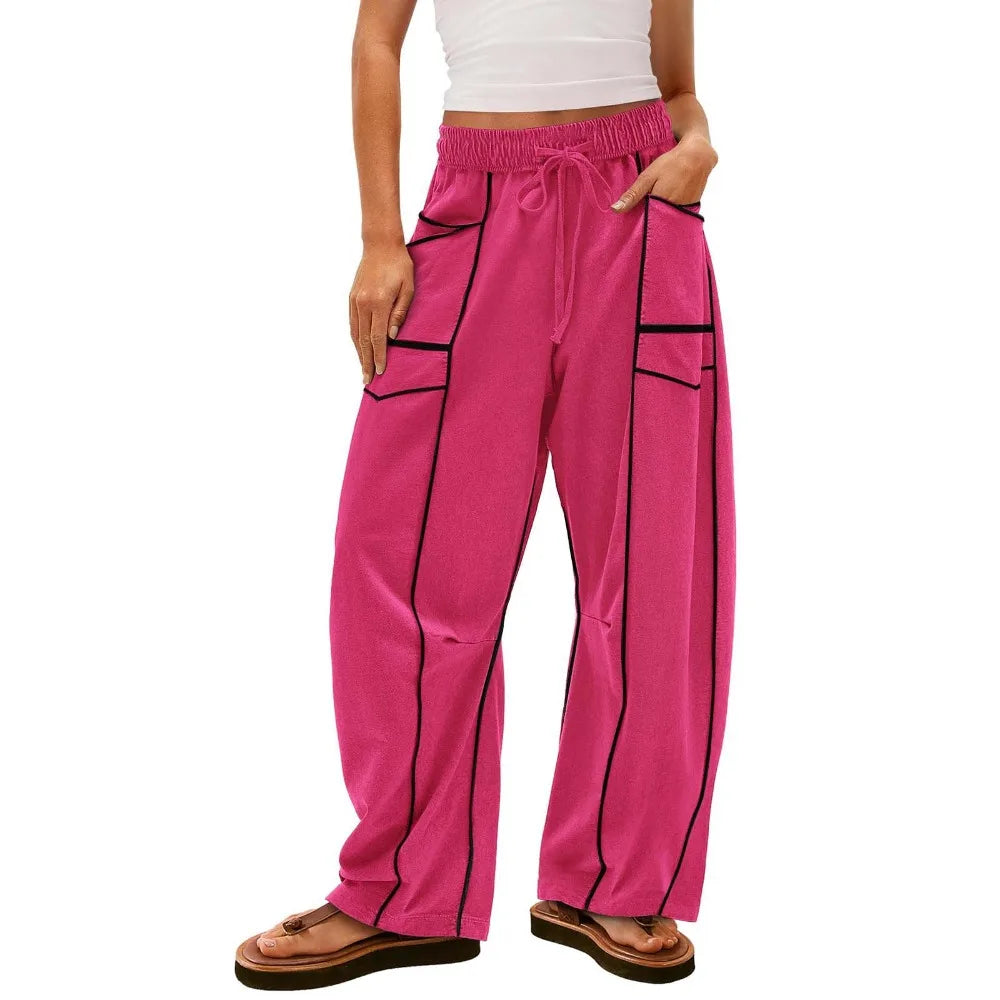Women's Wide-Leg Drawstring Pants – Casual Summer Style