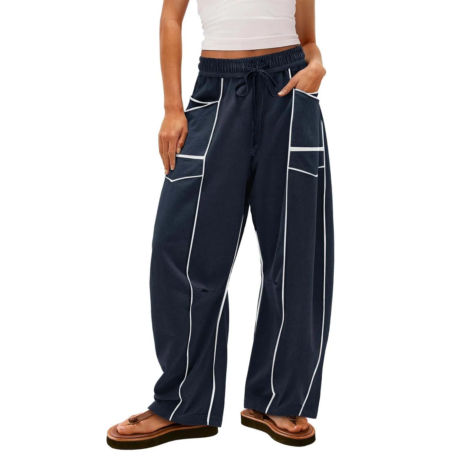 Women's Wide-Leg Drawstring Pants – Casual Summer Style
