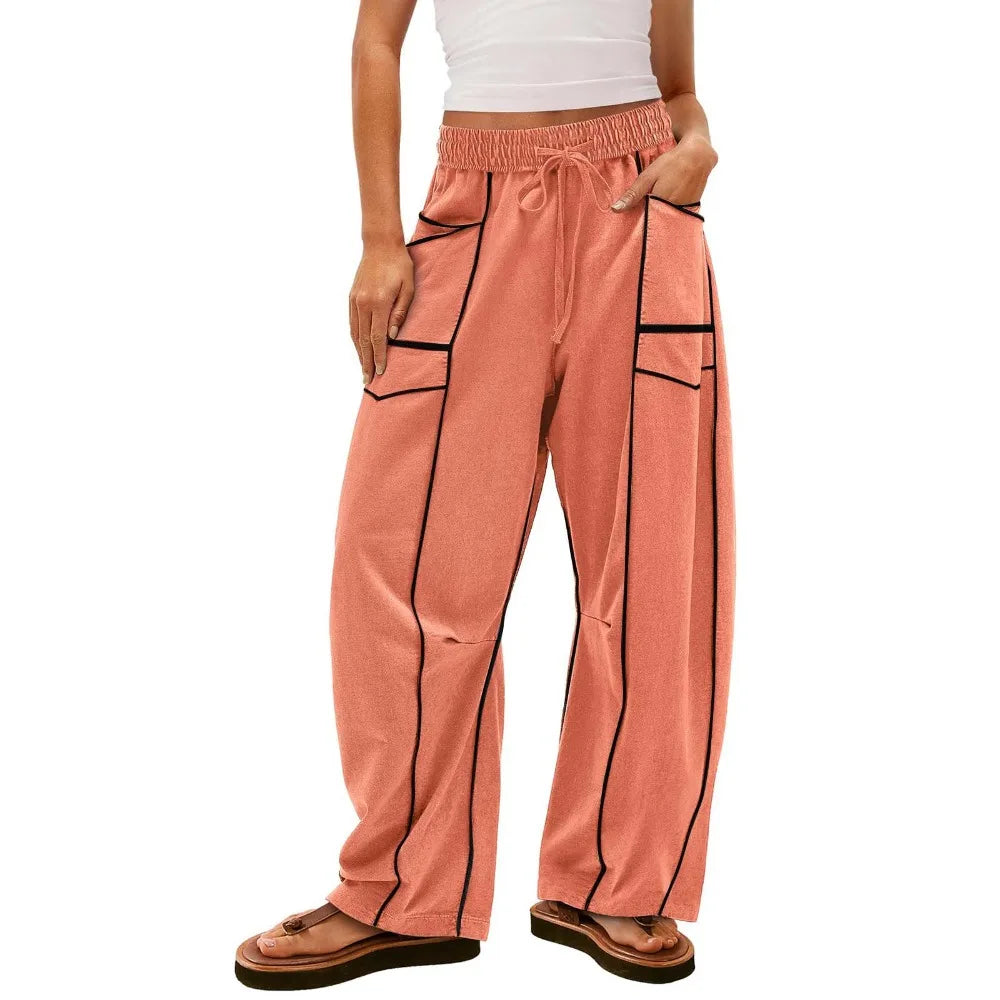 Women's Wide-Leg Drawstring Pants – Casual Summer Style
