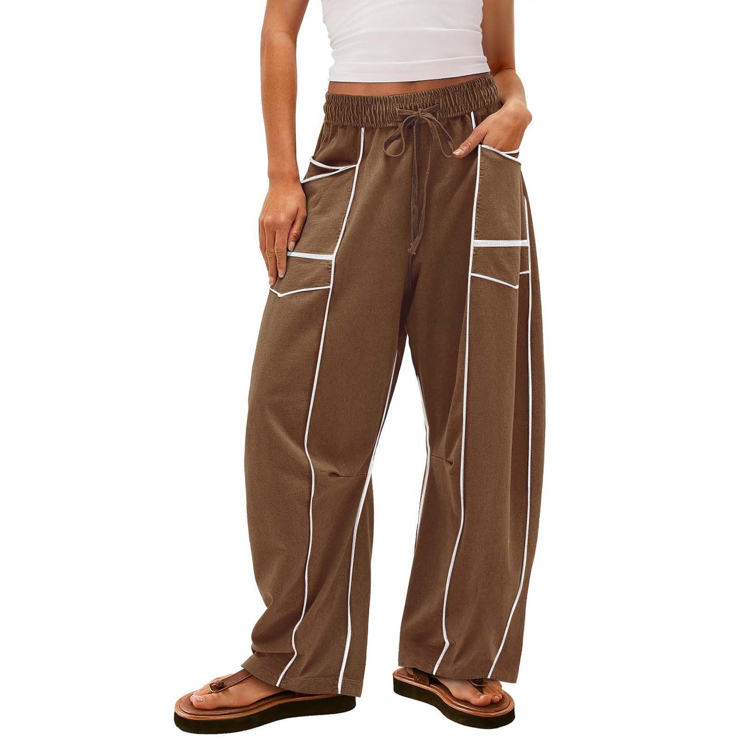 Women's Wide-Leg Drawstring Pants β Casual Fall Style