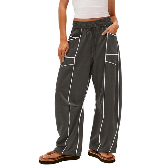 Women's Wide-Leg Drawstring Pants – Casual Fall Style
